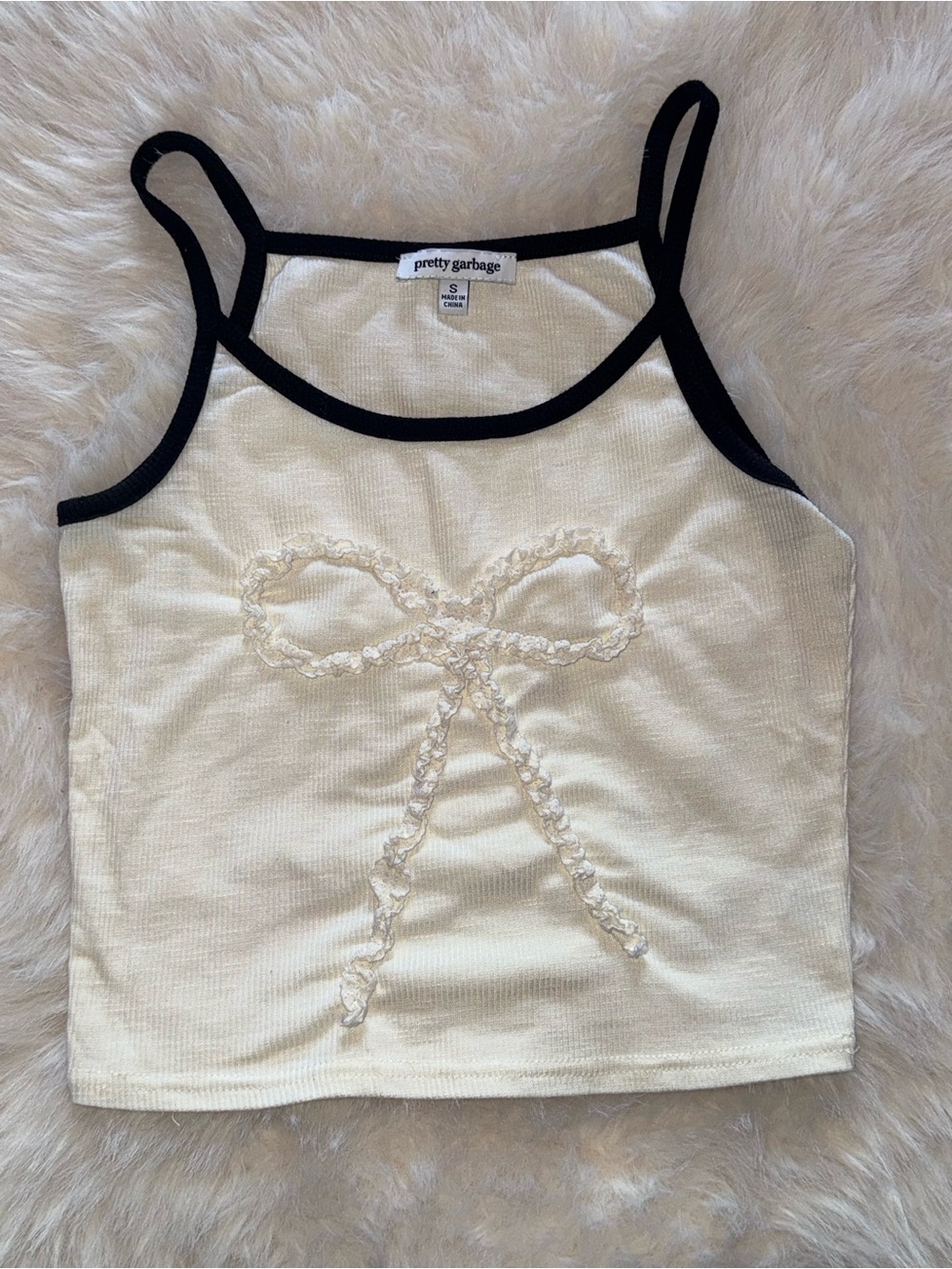 RIBBON LACE DETAIL CAMI TOP - IVORY -